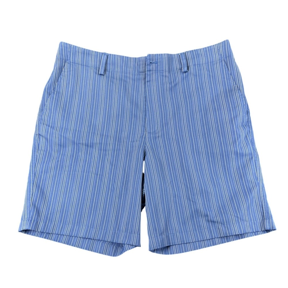 Under Armour Performance Pinstripe Golf Shorts Blue Mens 38 Athletic Summer READ